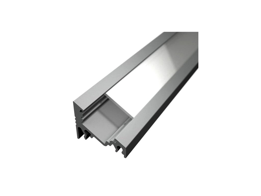 Rohový hliníkový profil stříbrný PROFILO C / CORNER C stříbrný. ALU lišta 20x16mm pro LED diodový pásek lišta elox. Jediná ALU lišta s náklonem 30°nebo 60°