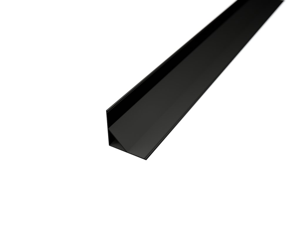 Hliníkový rohový černý profil R5 ALU chladící lišta s náklonem 45°pro LED pásek s krytem kulatým,hranatým mléčným lišty 16mm svícení v úhlu Praha skladem