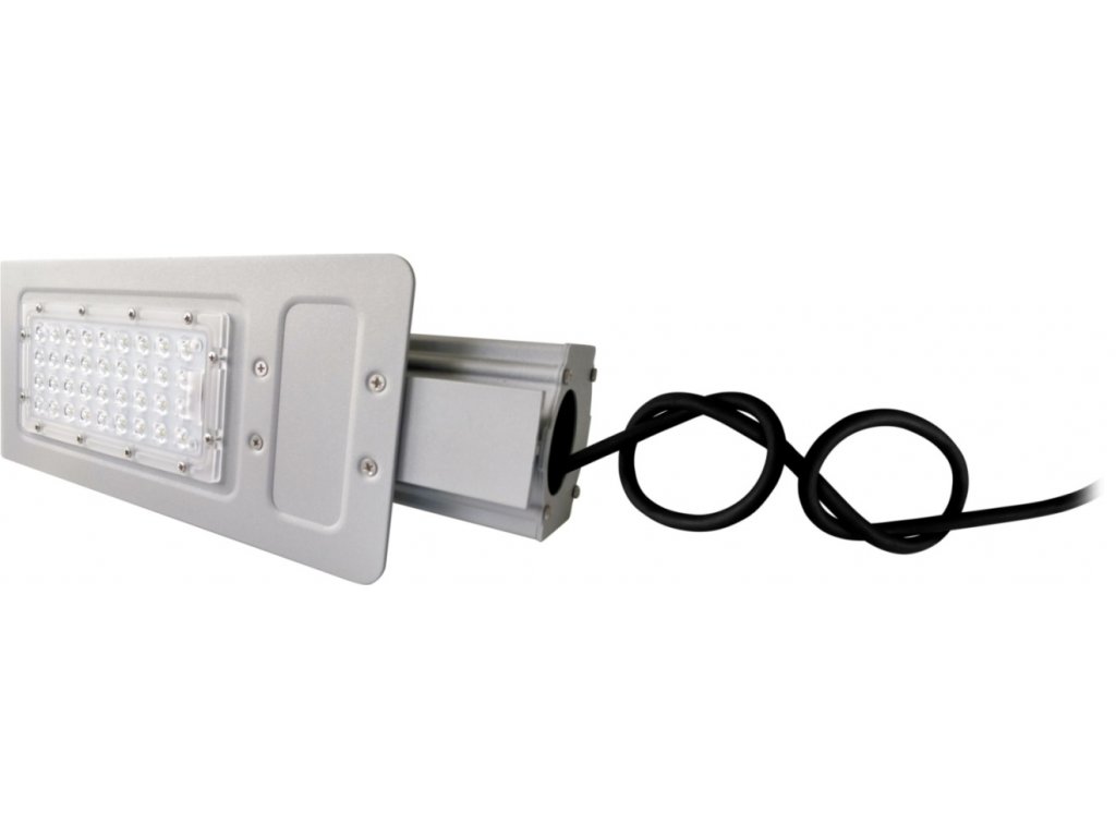 LED VO pouliční lampa BOSTON 30W neutrální/denní LED veřejné osvětlení stříbrné, výložník 60mm. TopLux Praha skladem