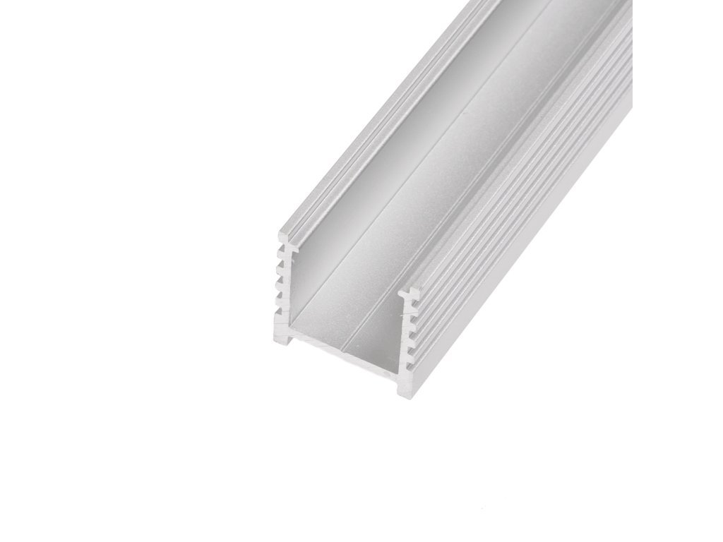 N12 stříbrný nástěnný hliníkový profil 19x19mm velká lišta pro LED pásek