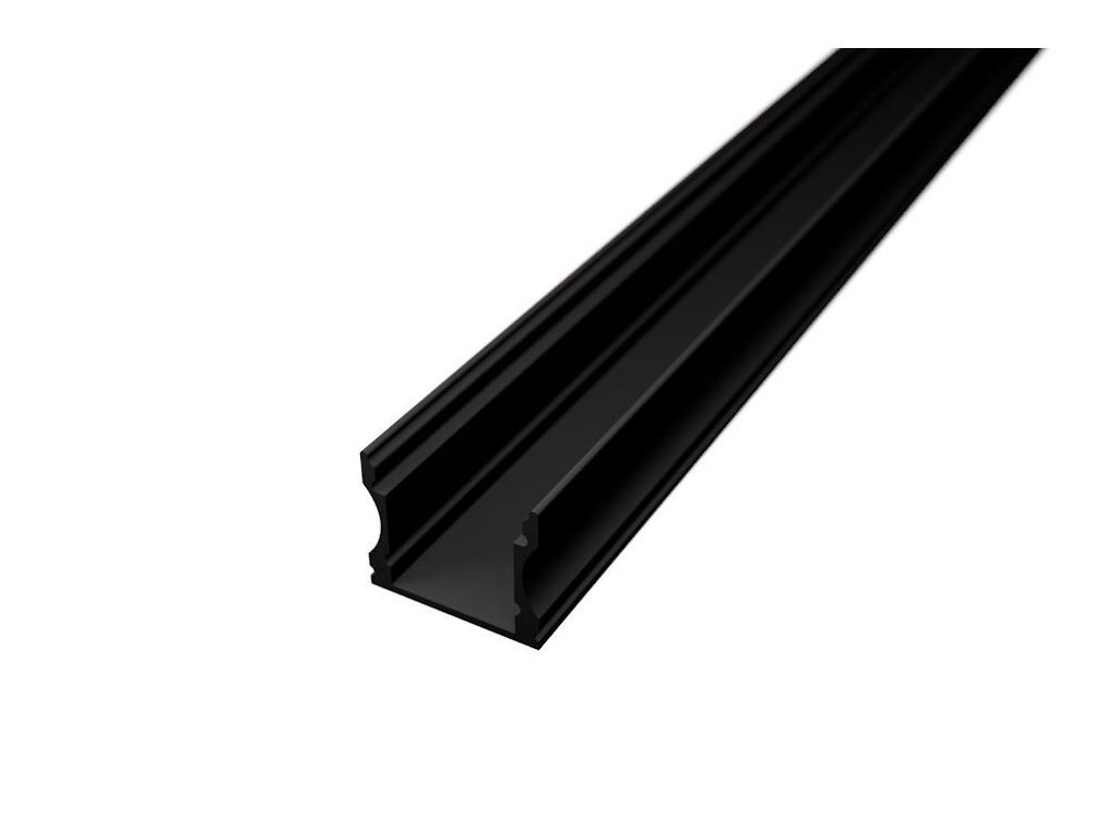 Hliníkový nástěnný profil černý, cena za 2 metry chladící ALU lišta pro LED pásek 17mm s mléčným čirým krytem Skladem  Praha Levný za nízkou cenu Bílá barva