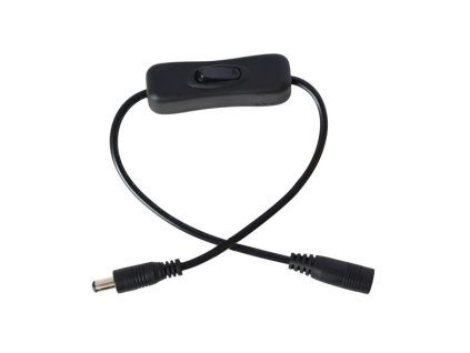 Kabel s vypínačem a DC konektorem pro napájení LED pásku se snadnou instalací. Technické specifikace:Pracovní napětí: max. 24 V DC. Proudové zatížení: max. 5 A Konektor: 5,5 x 2,1 mm. Prodejna TopLux Praha skladem.