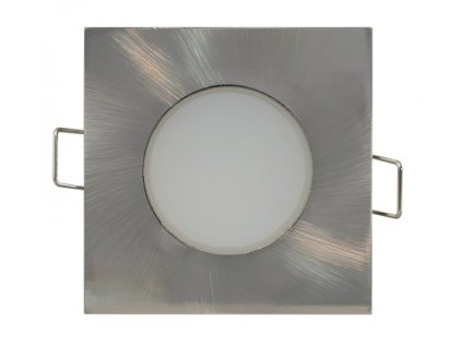 LED svítidlo BONO stříbrné čtvercové 5W IP65 bodovka do koupelny