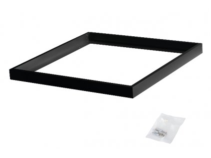 Černý čtvercový montážní rám pro přisazení LED panelu 60x60 k pevnému stropu rámeček 600x600 antracid