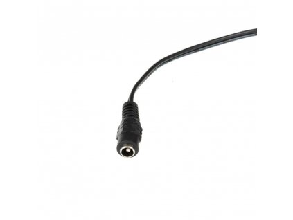 DC konektor napájecí s kabelem černý 24cm samice Rozměr zástrčky a zásuvky je 2,1/5,5mm Celá délka cca 24 cm Max. zátěž 5A