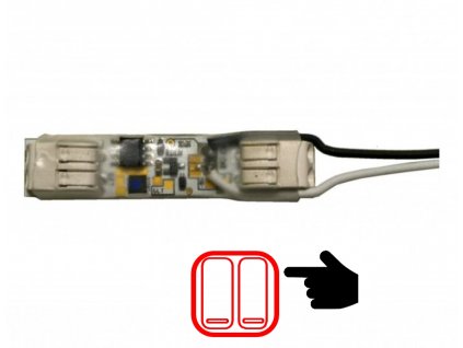 Modul pro tlačítko do profilu stmívač pro LED pásky 061212 Pro jednobarevné LED pásky, Max. zatížení: 12V = 108W, 24V = 180W, Rozměry 11 x 50 x 6 mm