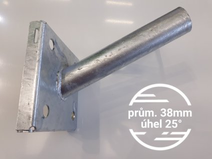Výložník průměr 38mm sklon 25° pevný držák přídavný na sloup, stožár nebo zeď, stěnu na TopLux skladem