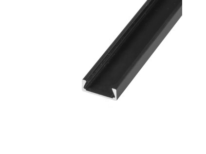 Hliníkový nástěnný přisazený profil barva černá chladící ALU lišta pro LED diodový pásek standard nejmenší Nenápadný barva za nízkou cenu levně skladem