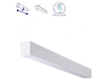 Stropní přisazené bílé lineární svítidlo pro LED trubici 120cm kancelářské podlouhlé světlo