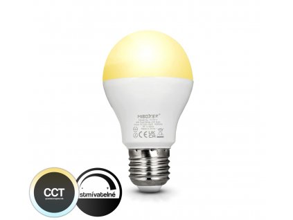 CCT LED žárovka Mi-Light FUT017 Dual White E27 6W A57 velký závit s regulovatelnou nastavitelnou barvou světla, MiBoxer pro dálkový ovladač apikaci na mobil