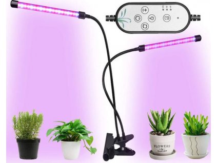 Speciální LED svítidlo GROW 8W s barevným spektrem pro pěstování a rust rostlin, bylin, konopí, trávy, weed, zeleniny a koření. Vysoká svítivost s ramenem