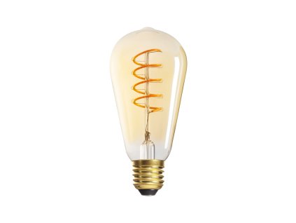 Industriální Vintage styl, Edison retro LED filament spirálové vlákno a jantarové kouřové sklo Žárovka s velkým klasickým závitem E27 vintage antique 5784