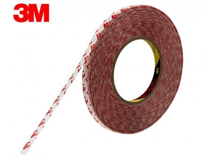 Oboustranná lepící páska značky 3M, s kvalitním lepidlem, 4,5 metrů na kotouči, šířka 9mm - na podlepení LED pásků 8mm a 10mm. Průhledná tenká lepící páska
