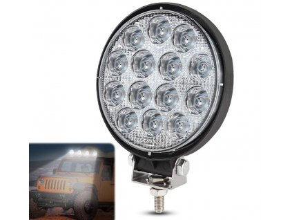 Autoreflektor na 10V, 12V, 24V a 30V s výkonem 42W, pro terénní vozidla, SUV, JEEP, OFFROAD. Osvětlení auta, pracovní světlo venkovní, cestovní světlo silné