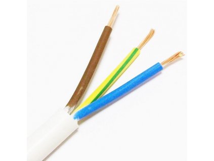 Ohebný bílý PVC kabel CYSY 3x1 mm