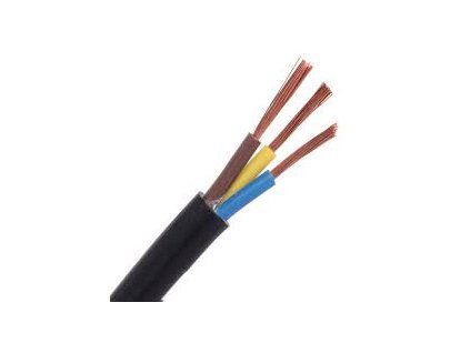 Ohebný černý PVC kabel CYSY 3x1 mm