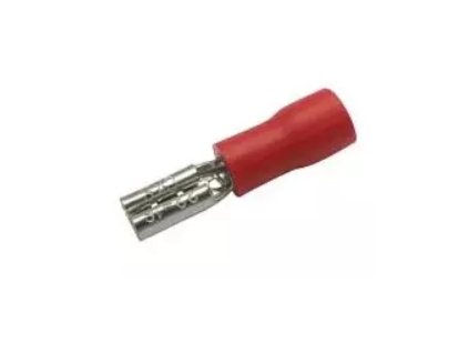 Zdířka faston 2 8mm ,vodič 0 5 1 5mm červená