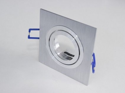 Stříbrná bodovka výklopná D10-1 leštěný hliník - podhledový rámeček pro LED žárovku. Skladem na Toplux