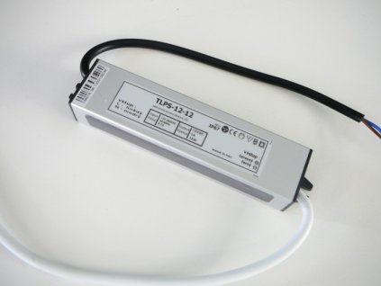 LED trafo zdroj 12V 12W IP67 vodotěsné venkovní pro LED pásky stříbrné TopLux Osvětlení Praha skladem na prodejně nízká cena kvalita ihned
