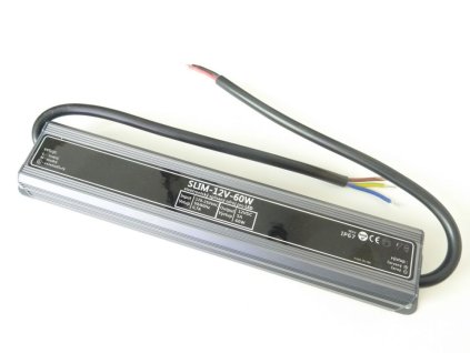 LED napájecí zdroj 12V 60W pro LED pásky - voděodolné trafo 5A IP67 056092