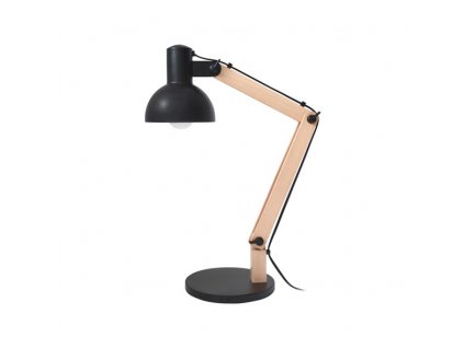 Designová lampa pro žárovku E27 GETI GTL102B, dřevo a kov. Lampička má vypínač na kabelu a protiskluzovou úpravu. Skladem v akci na prodejně TopLux Praha