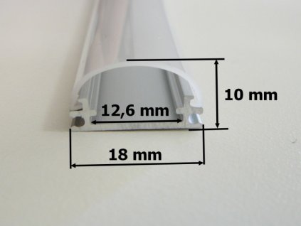 Nástěnný hliníkový profil TUBE chladící ALU lišta pro LED pásek max. 12mm 10W Půlkulatý profil s krytem difuzorem