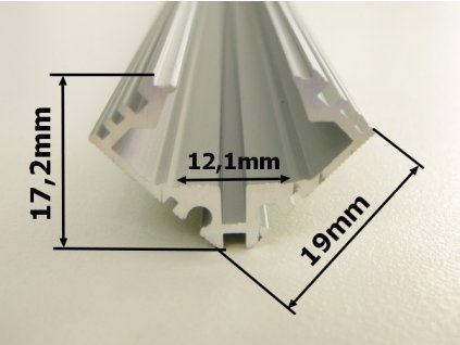 Hliníkový mohutný profil rohový R4 masivní chladící ALU lišta s velkým obsahem hliníku pro silnější LED pásek