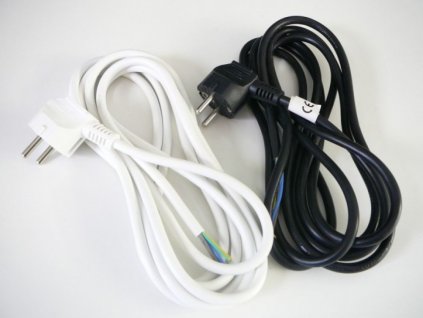 Třížilový napájecí kabel 3x1mm  Délka 2 metry se zástrčkou  Barva bílá nebo černá
