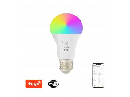 Immax NEO LITE Smart žárovka LED E27 9W RGB+CCT barevná a bílá, stmívatelná, WiFi, Tuya