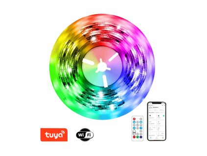 Digitální LED pásek Immax Smart Home, RGB+CCT všechny barvy, kompletní sada s dálkovým ovladačem, připojení do aplikace SmartLife, do telefonu