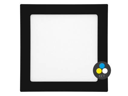 Černý vestavný čtvercový LED panel Ecolite LED-WSQ-CCT/25W/CR 30cm malé svítidlo pro SDK stropní podhled sádrokarton hranaté stropní Přepínač barvy světla