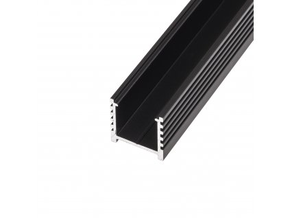 Velký černý ALU hliníkový profil N12C  19x19mm tmavá mohutná světelná lišta pro LED pásek