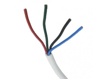 RGB kabel kulatý 4x0,2mm Doporučené max. napětí 50V Max. zatížení 12V 72W, 24V 144W