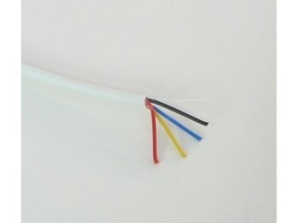RGB kabel kulatý 4x0,2mm Doporučené max. napětí 50V Max. zatížení 12V 72W, 24V 144W