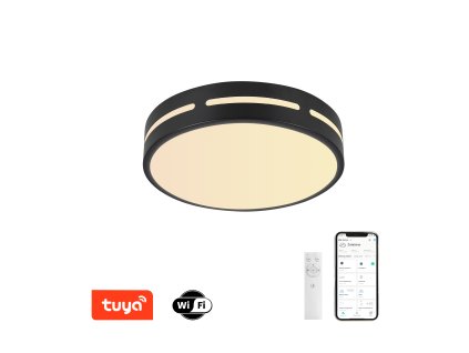Immax NEO LITE PERFECTO Smart stropní svítidlo kruh 50cm, 48W černé Tuya WiFi, 07152-B50