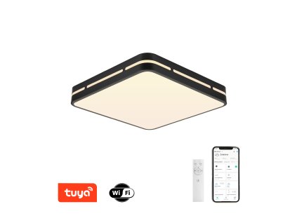 Immax NEO LITE PERFECTO Smart stropní svítidlo čtverec 42cm, 48W černé Tuya WiFi, 07154-B42