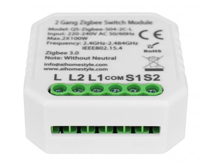 Immax NEO Smart kontroler (L) V4 2-tlačítkový TRIAK switch Zigbee 3.0