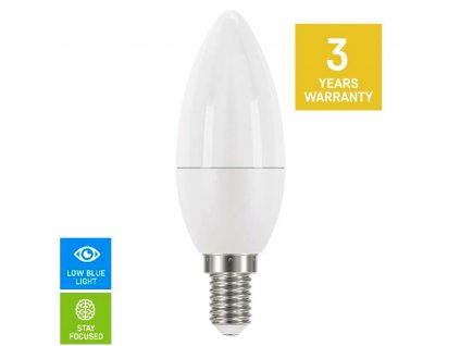 Zdravá LED žárovka EMOS TRUE 4,2W E14 4000K neutrální denní, šetří oči minimalizuje modré světlo, ECO biorytmus, doporučená šetrná pr děti i dospělé, levná