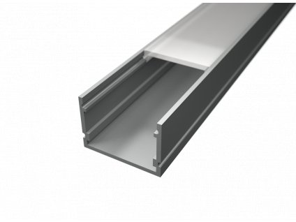 Hliníkový nástěnný profil Surface7 stříbrná široká velká vysoká chladící ALU lišta 30mm s mléčným krytem pro dva LED diodové pásky Skladem za nízkou cenu