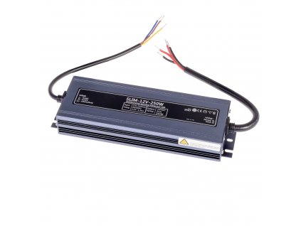 LED spínaný zdroj SLIM-12V-250W úzké voděodolné trafo pro LED pásky a osvětlení Tenký kvalitní napaječ Malé rozměry Vysoká spolehlivost Nízká cena Levně