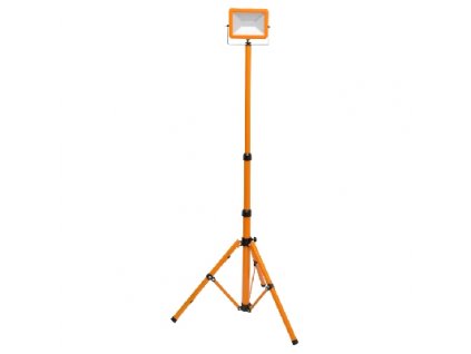 LED reflektor WORK RMLED 30W oranžový se stojanem, LED halogen se stojanem a zástrčkou do zásuvky.