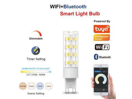 Immax Smart LED žárovka G9 4W CCT změna barvy - stmívatelná WiFi, TUYA (40W)