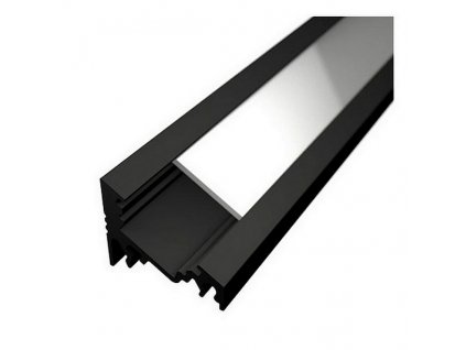 Rohový hliníkový profil černý PROFILO C / CORNER C. ALU lišta 20x16mm pro LED diodový pásek lišta elox. Jediná ALU lišta s náklonem 30°nebo 60°