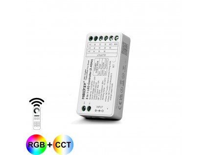 MiBoxer FUT037S+ pro stmívání a ovládání barevných RGB RGBW a RGB+CCT LED pásků bezdrátový spolehlivý rádiový přijímač na dálkové ovládání Mi-Light Futlight