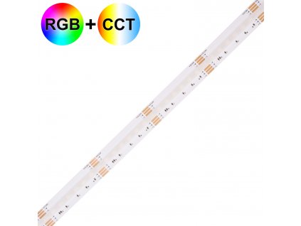 Flexibilní COB LED diodový pásek barevný RGB+CCT bez bodů na 24V, ohebný dle potřeby bez nutnosti profilu a krytu,podlepený kvalitní, skladem 24RGBCCTCOB.