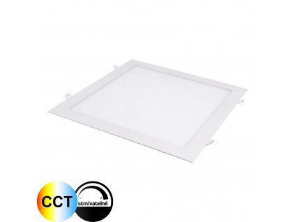 Podhledové vestavěné LED svítidlo 24V do sádrokartonu SDK stmívatelný LED panel s CCT se změnou teploty bílé barvy světla na aplikaci a dálkové ovládání.