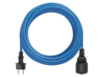 Počasí odolný prodlužovací kabel 10 m / 1 zásuvka / modrý / silikon / 230 V / 1,5 mm2