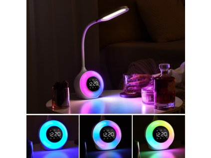 LED stolní lampička Immax FALCON s RGB podsvícením, bílá