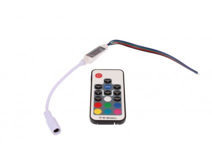 LED ovladač dálkový radiofrekvenční na barevný LED pásek model 17B s funkcí stmívání, změnou barev a mnoha programy 12V - 24V 063322