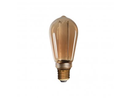 Dekorativní kouřová LED žárovka s jantarovým sklem VINTAGE E27 velký závit 4W 1800K extra teplá barva světla, EDISON s vlákny, designová, levně sleva cena